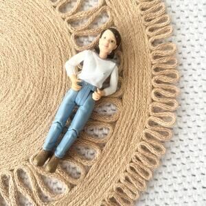 Fisher Price Vintage Stable Dollhouse Western Black Hair Mom 2000 Figurine